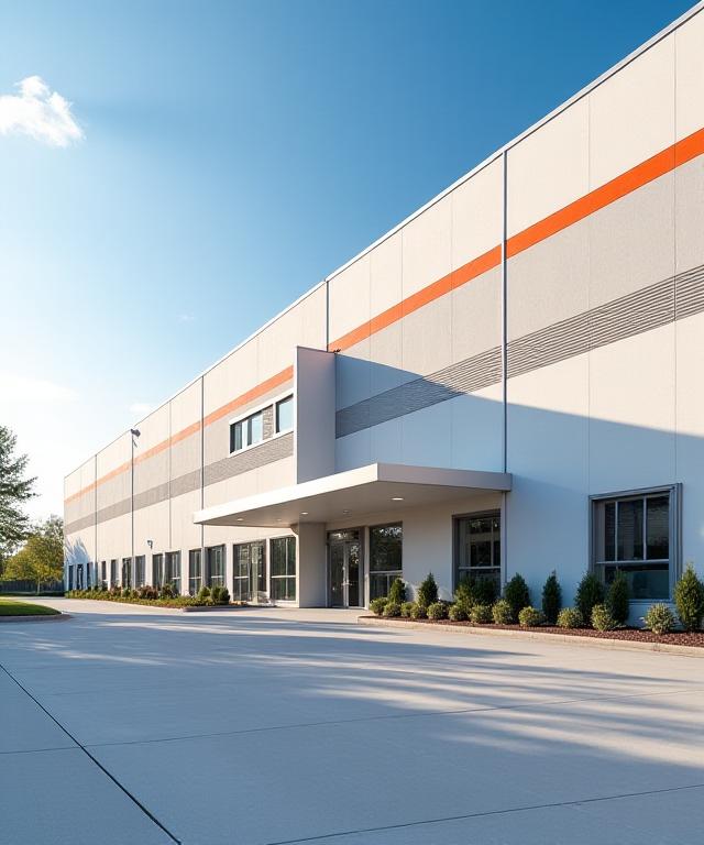 Modern logistics terminal with active loading docks