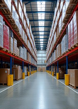 Inside our modern logistics warehouse